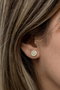 Heliophilia Silver Pendientes de Plata de Ley 925 con Recubrimiento de Oro y Circón